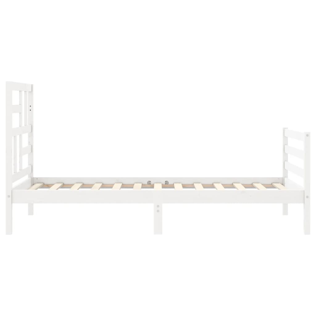 Bed Frame without Mattress White 90x200 cm Solid Wood