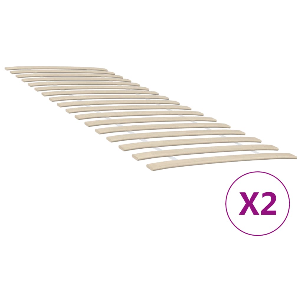 Bed Slats Replacements with 34 Slats 2 pcs 80x200 cm