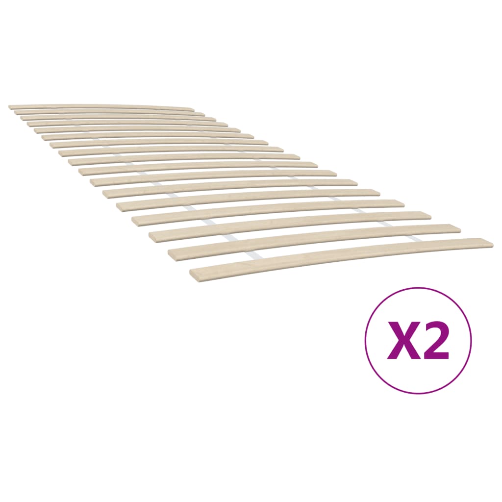 Bed Slats Replacements with 34 Slats 2 pcs 90x200 cm