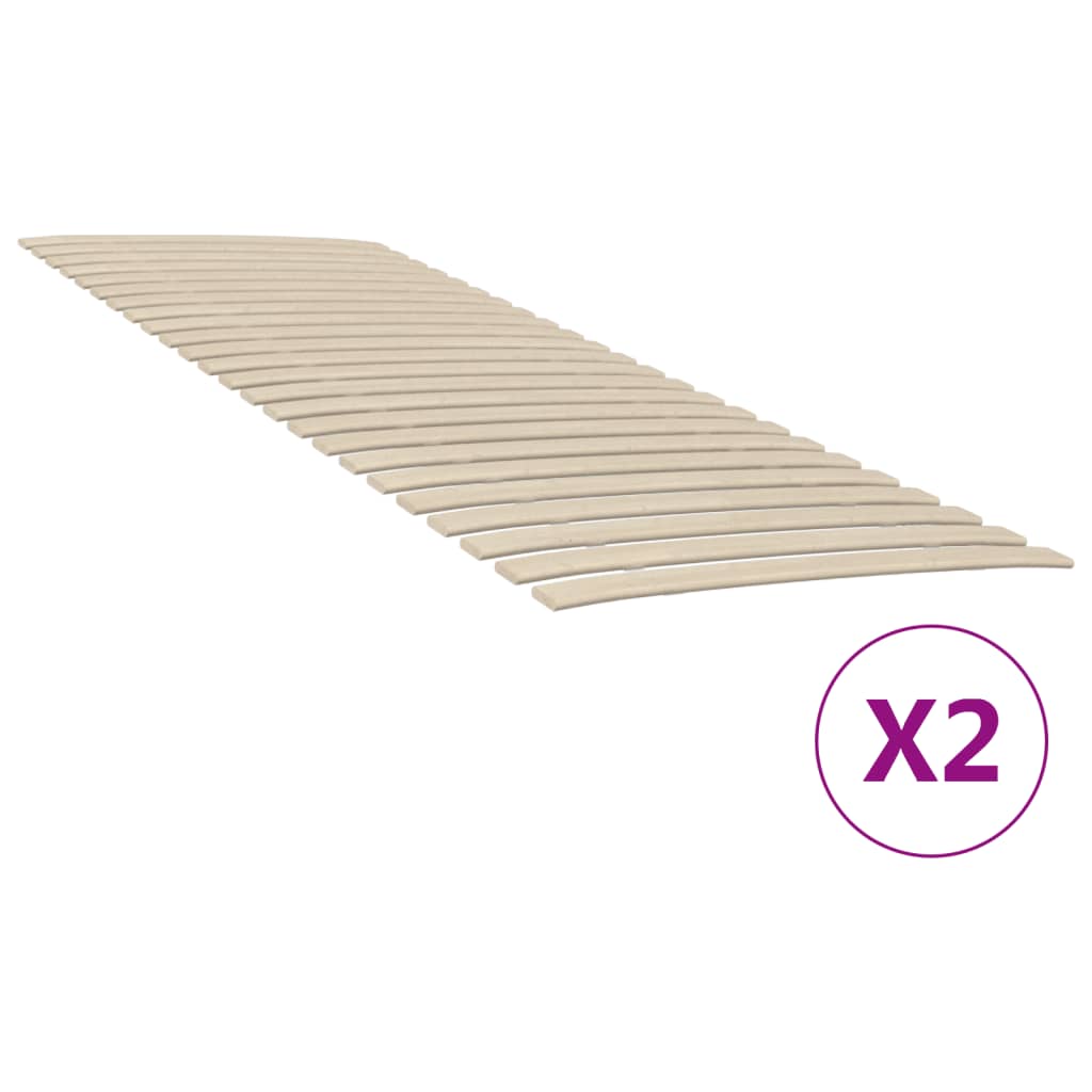 Bed Slats Replacements with 48 Slats 2 pcs 70x200 cm