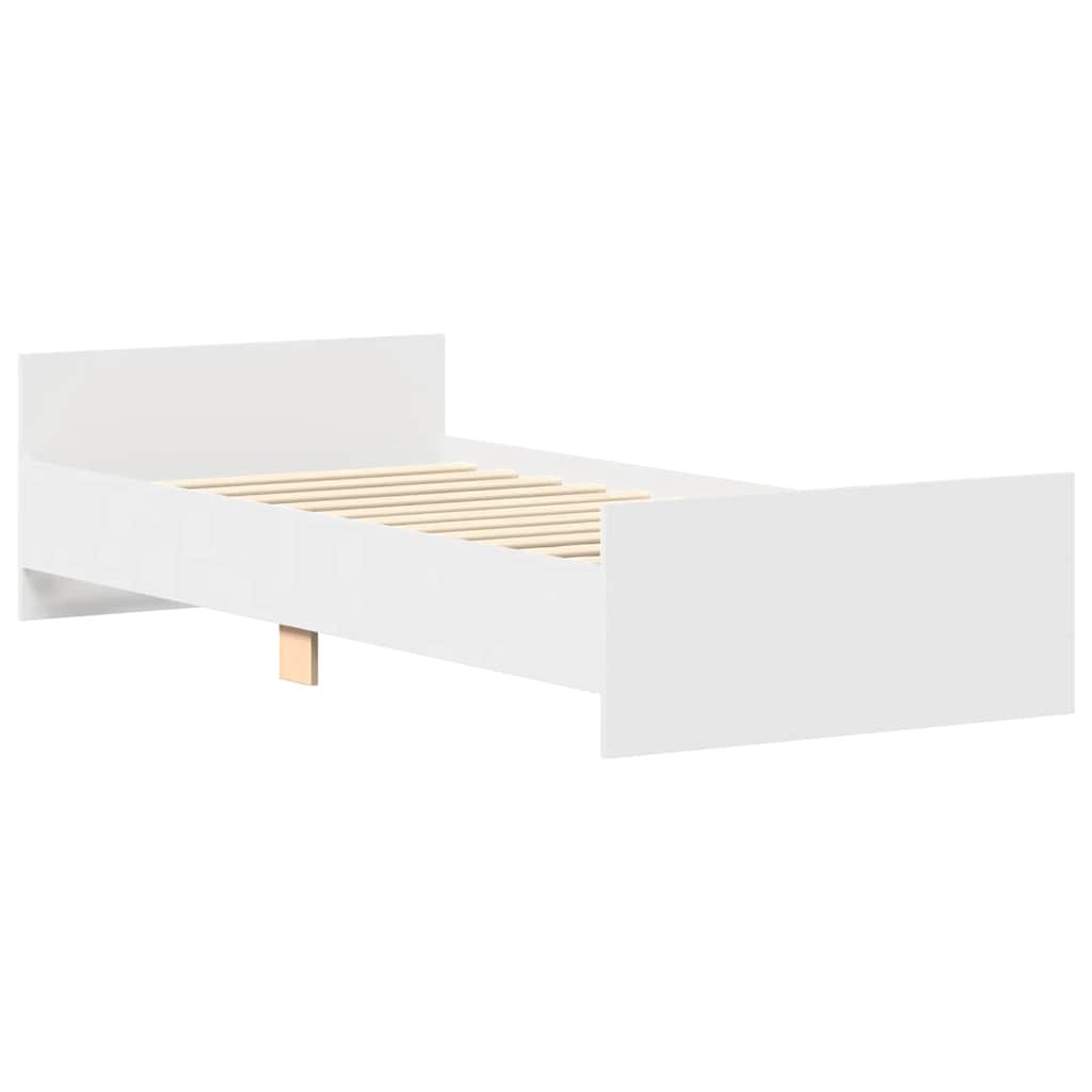 Bed Frame without Mattress White 90x200 cm Engineered Wood