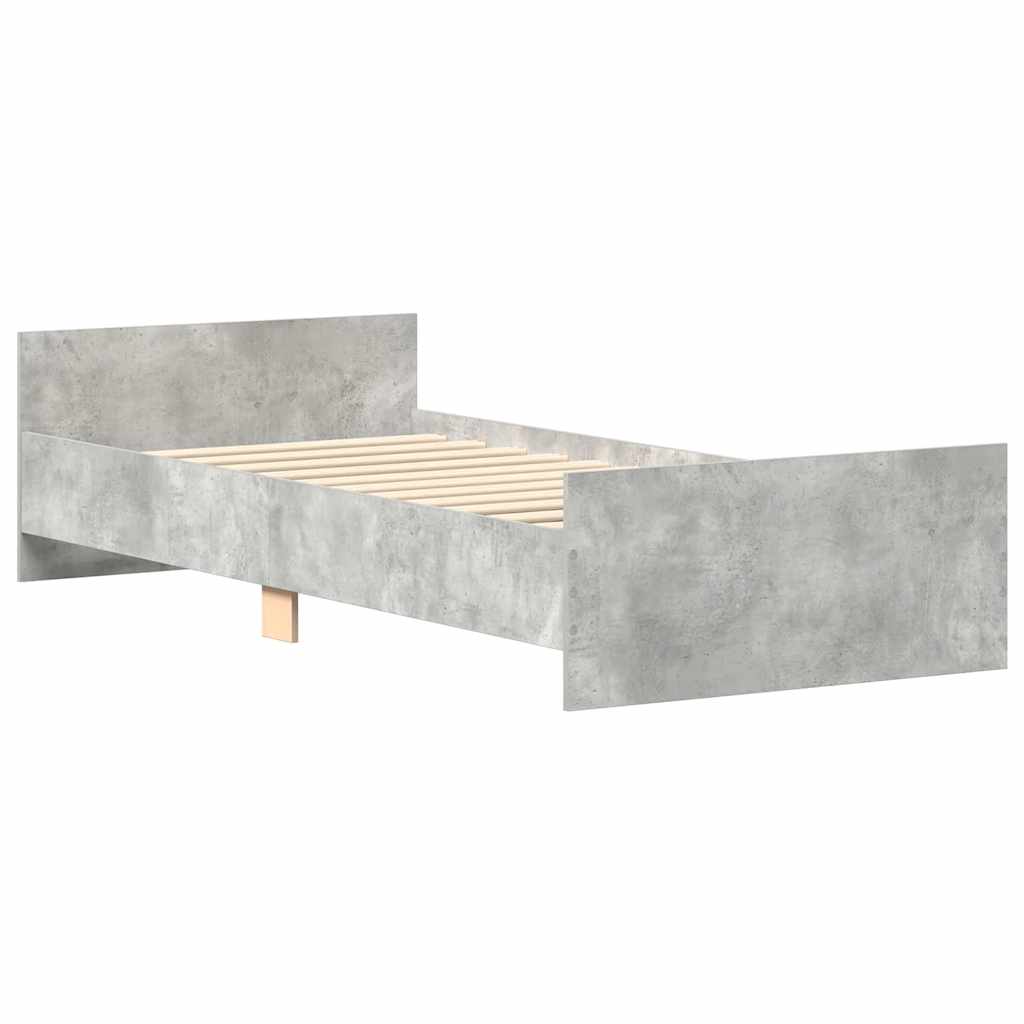 Bed Frame without Mattress Concrete Grey 90x200 cm