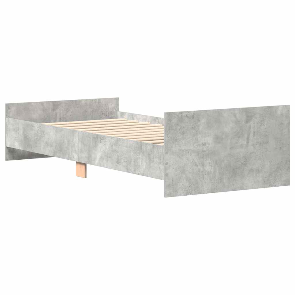 Bed Frame without Mattress Concrete Grey 90x200 cm