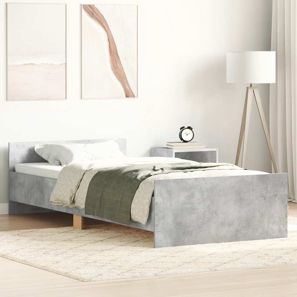 Bed Frame without Mattress Concrete Grey 90x200 cm