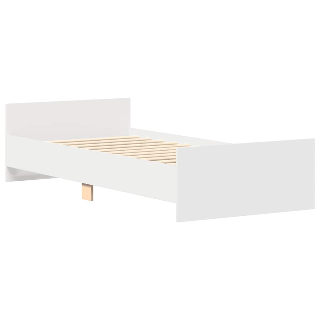 Bed Frame without Mattress White 100x200 cm Engineered Wood