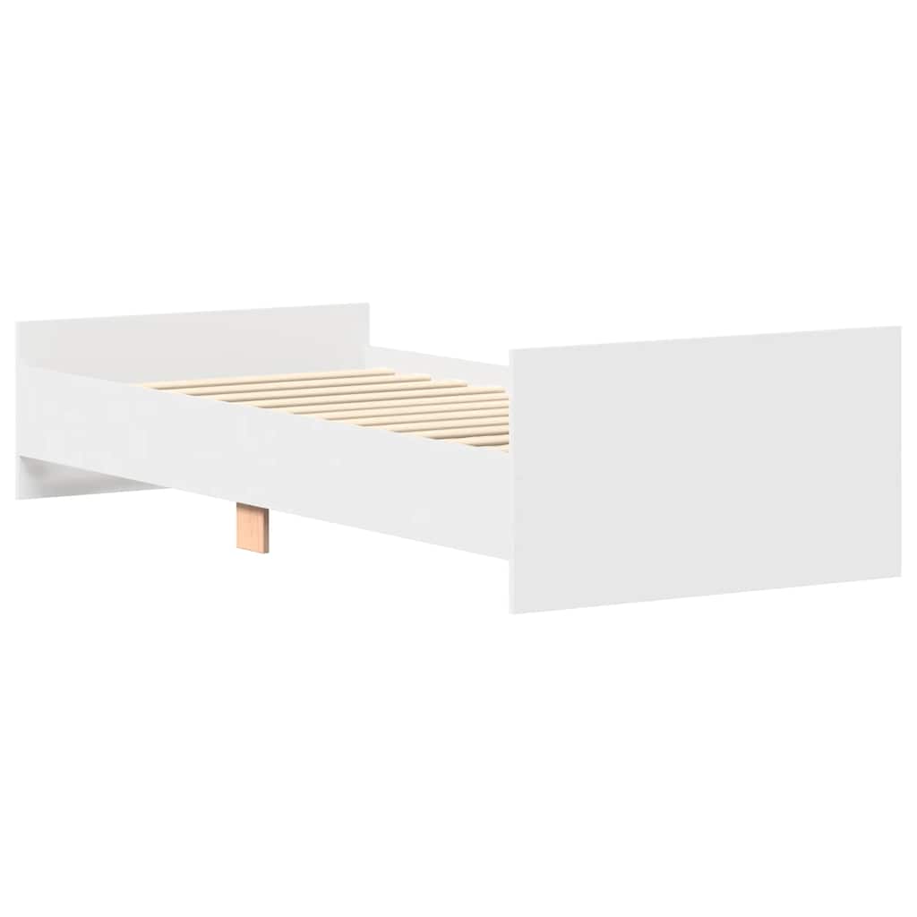 Bed Frame without Mattress White 100x200 cm Engineered Wood