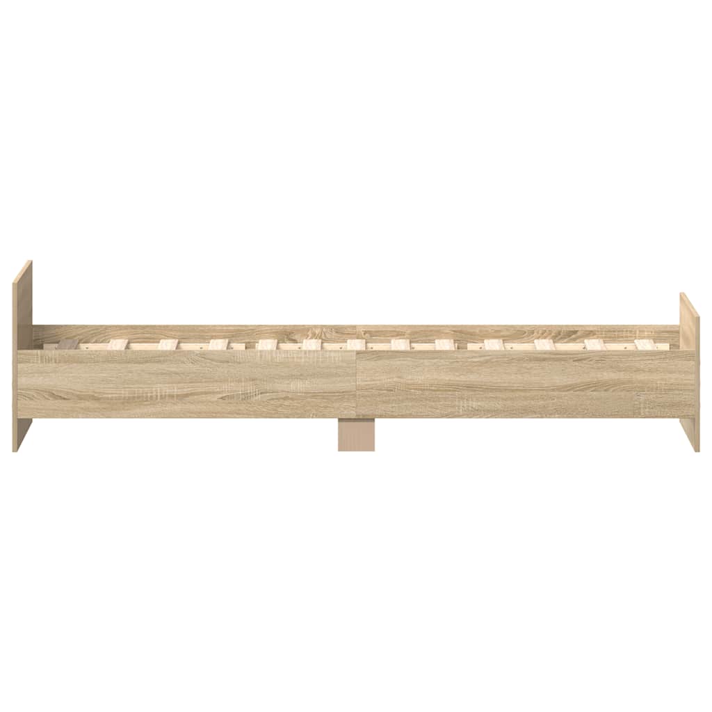 Bed Frame without Mattress Sonoma Oak 100x200 cm Engineered Wood