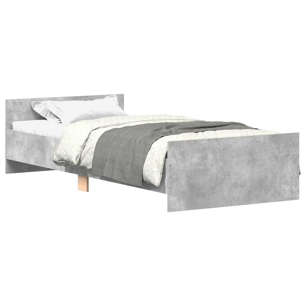 Bed Frame without Mattress Concrete Grey 100x200 cm