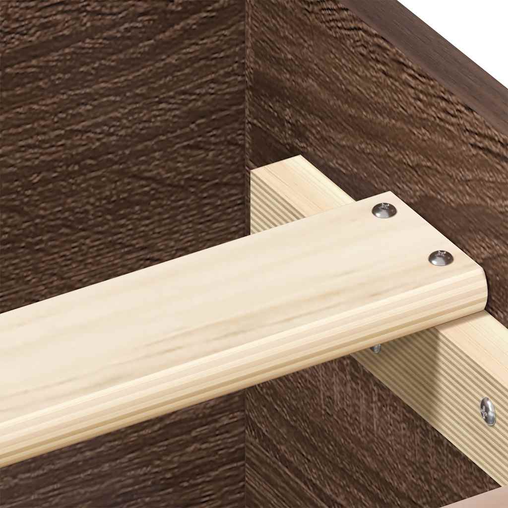 Bed Frame without Mattress Brown Oak 100x200 cm Engineered Wood