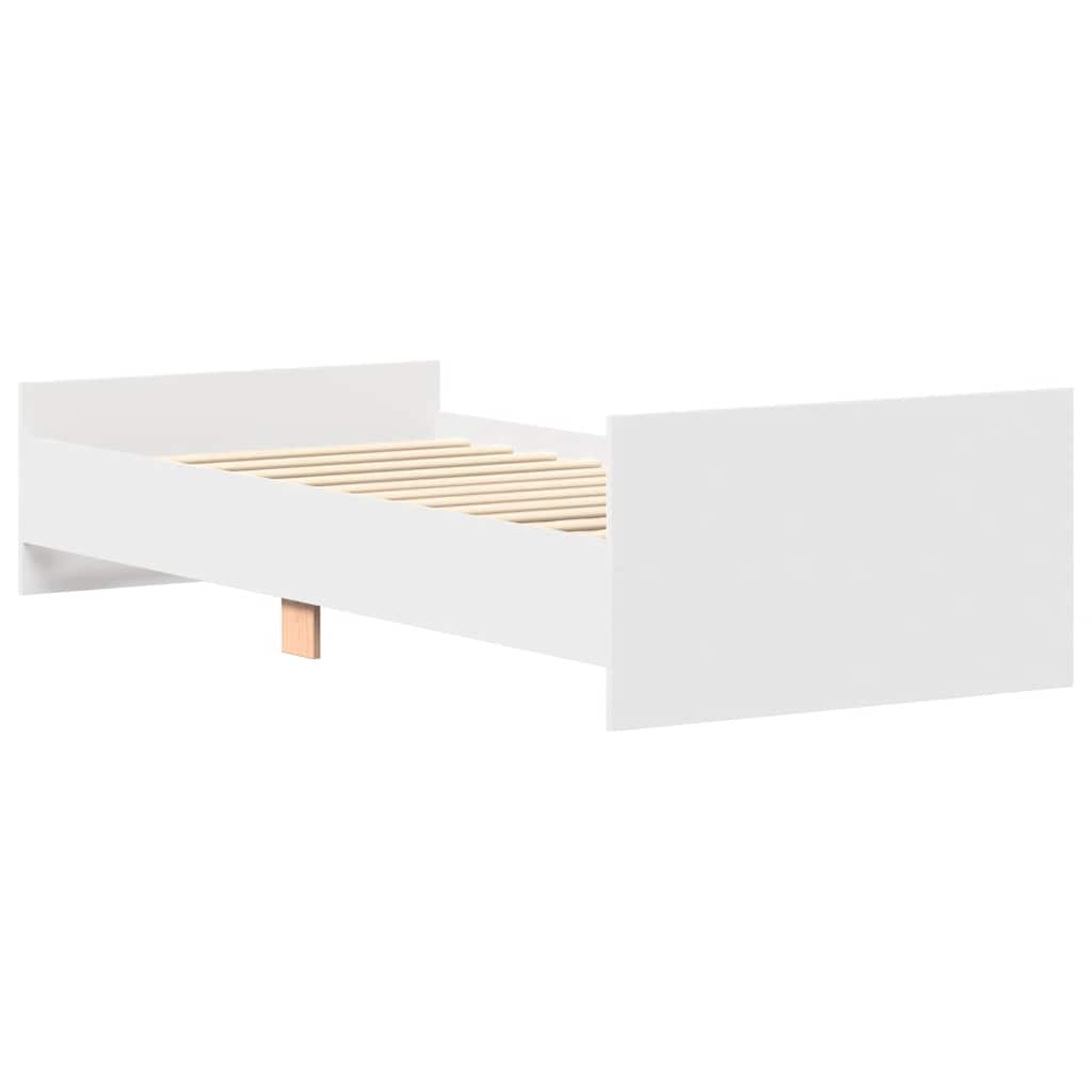 Bed Frame without Mattress White 90x190 cm Single Engineered Wood