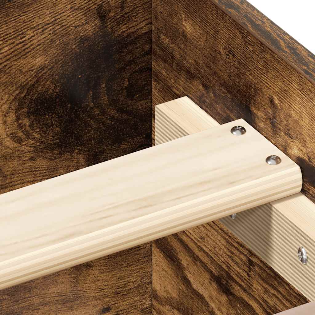 Bed Frame without Mattress Smoked Oak 90x190 cm Single Engineered Wood