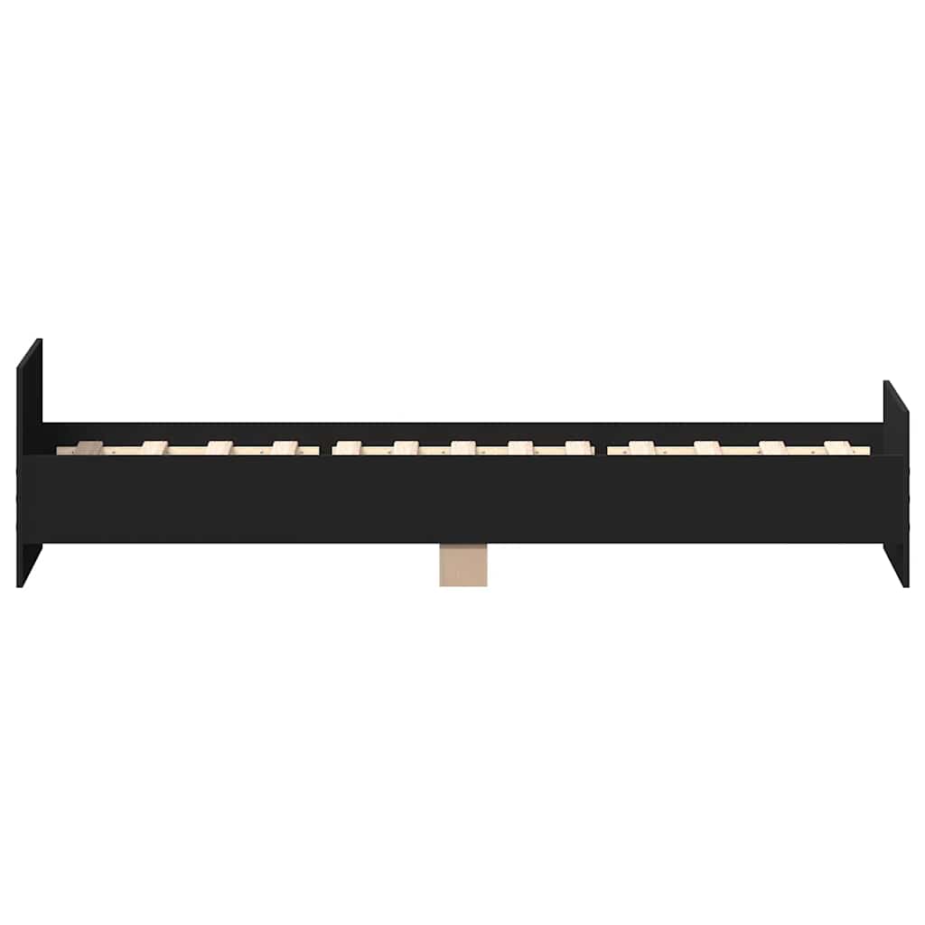 Bed Frame without Mattress Black 75x190 cm Small Single  Engineered Wood