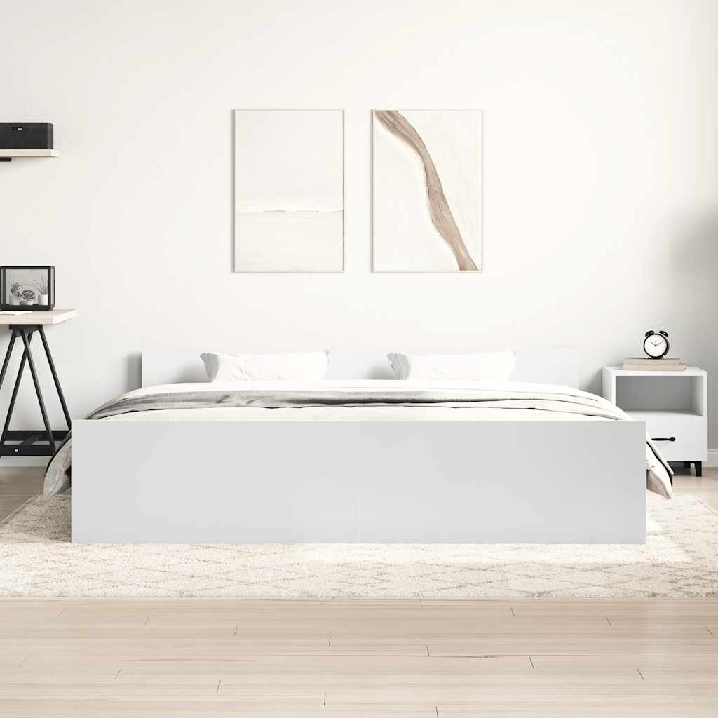 Bed Frame without Mattress White 200x200 cm