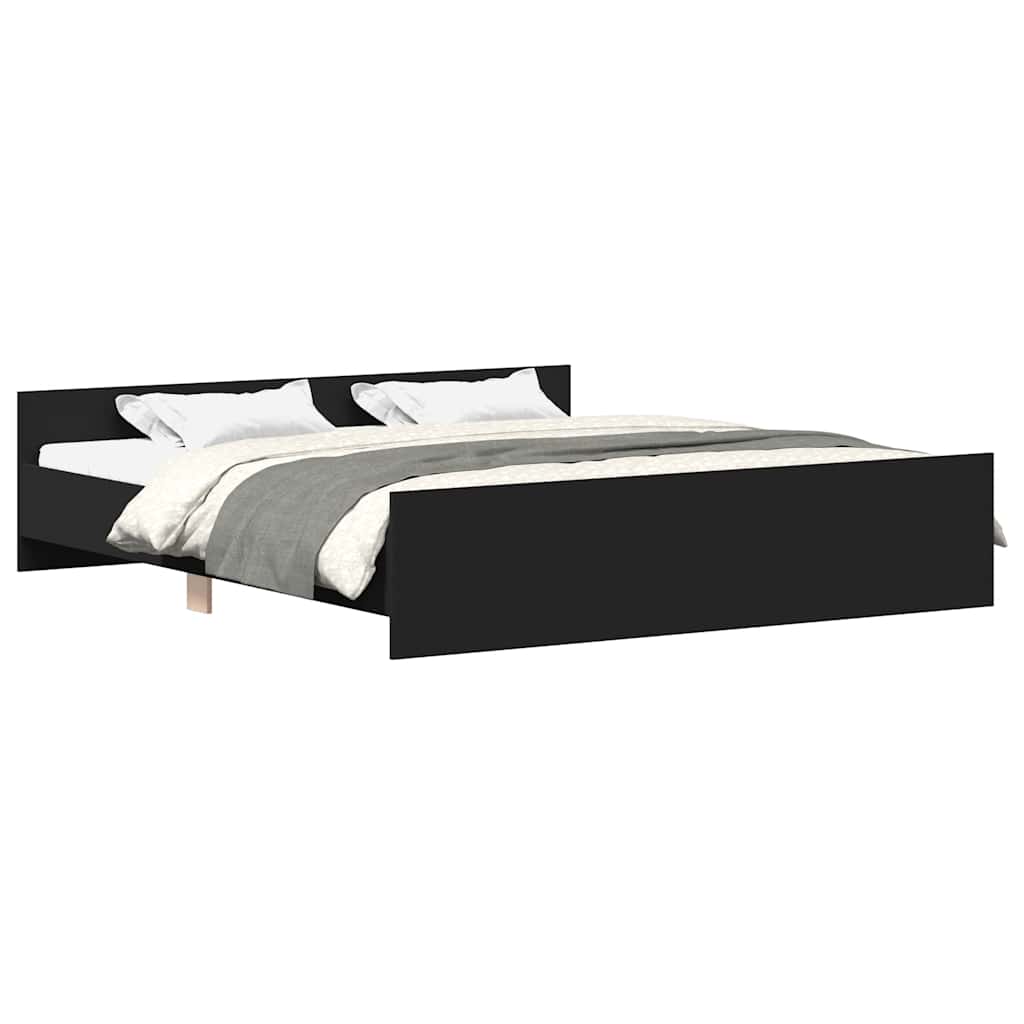 Bed Frame without Mattress Black 200x200 cm