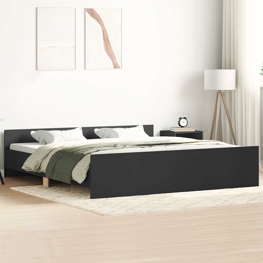 Bed Frame without Mattress Black 200x200 cm