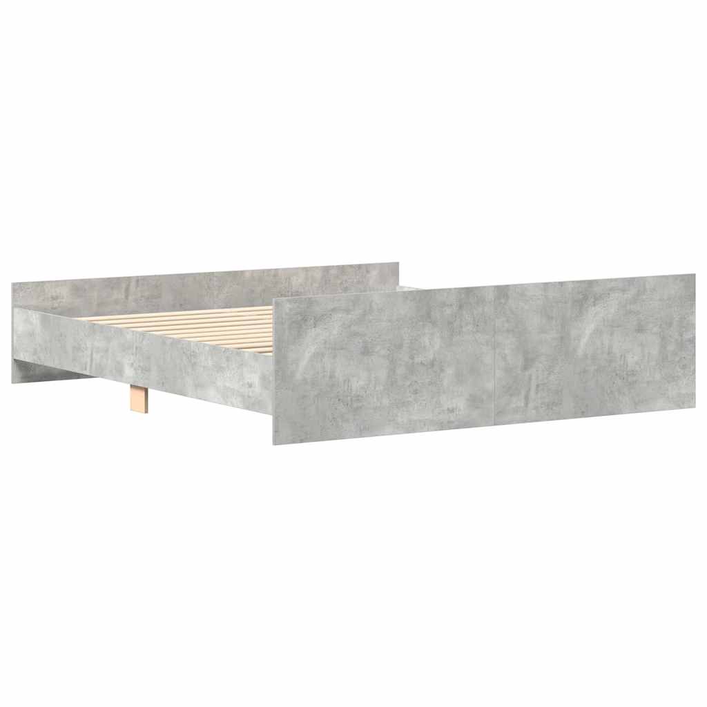Bed Frame without Mattress Concrete Grey 200x200 cm