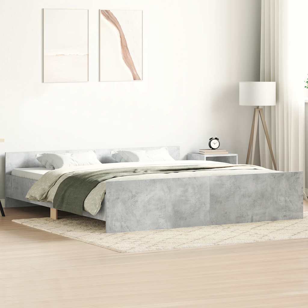 Bed Frame without Mattress Concrete Grey 200x200 cm