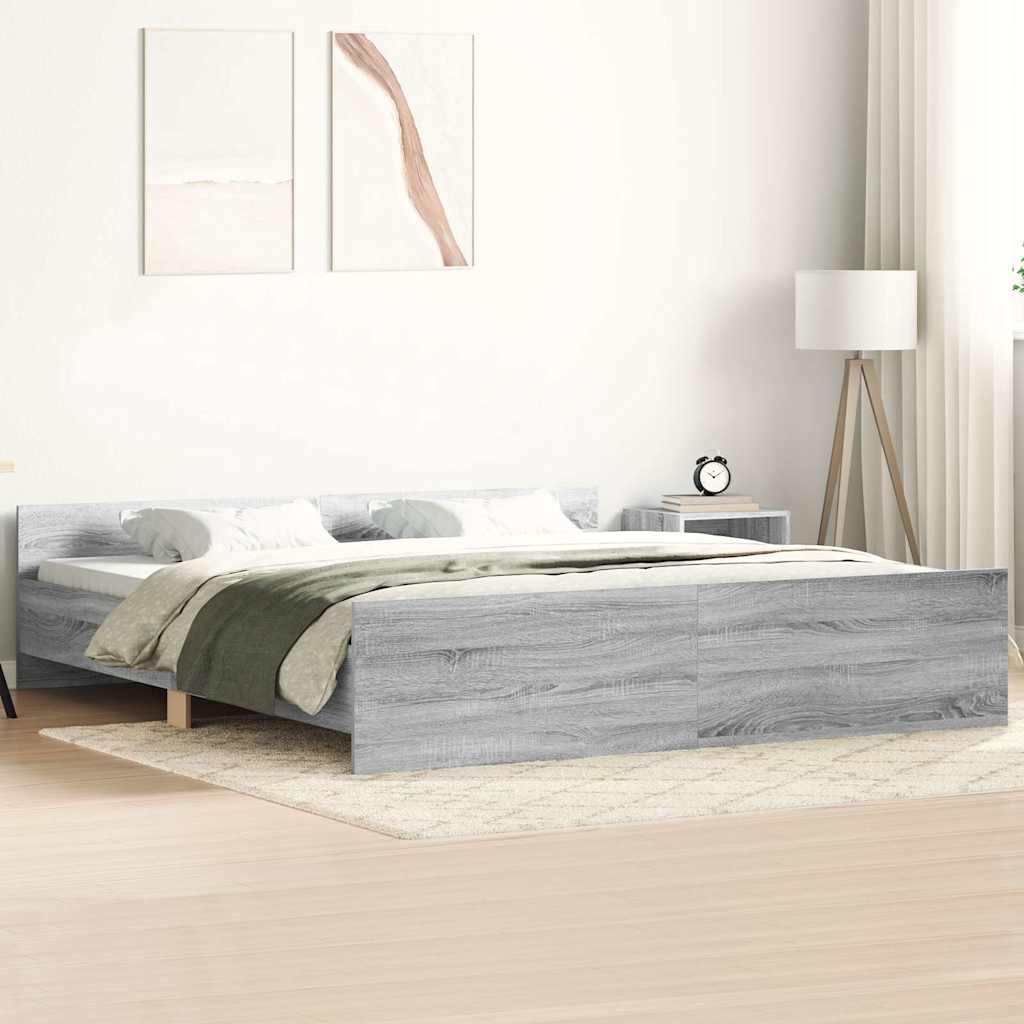 Bed Frame without Mattress Grey Sonoma 200x200 cm