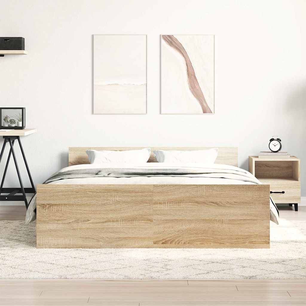 Bed Frame without Mattress Sonoma Oak 120x200 cm