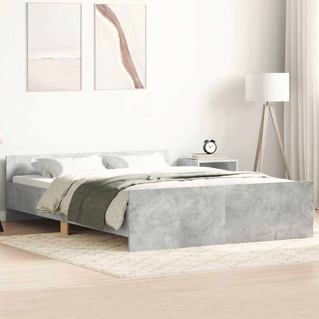Bed Frame without Mattress Concrete Grey 120x200 cm