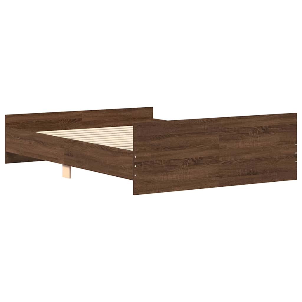 Bed Frame without Mattress Brown Oak 120x200 cm