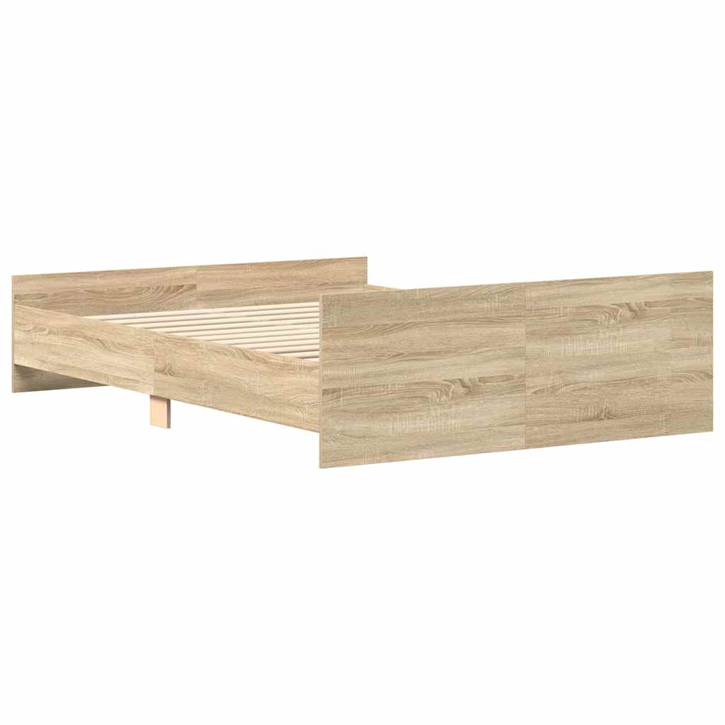 Bed Frame without Mattress Sonoma Oak 140x200 cm