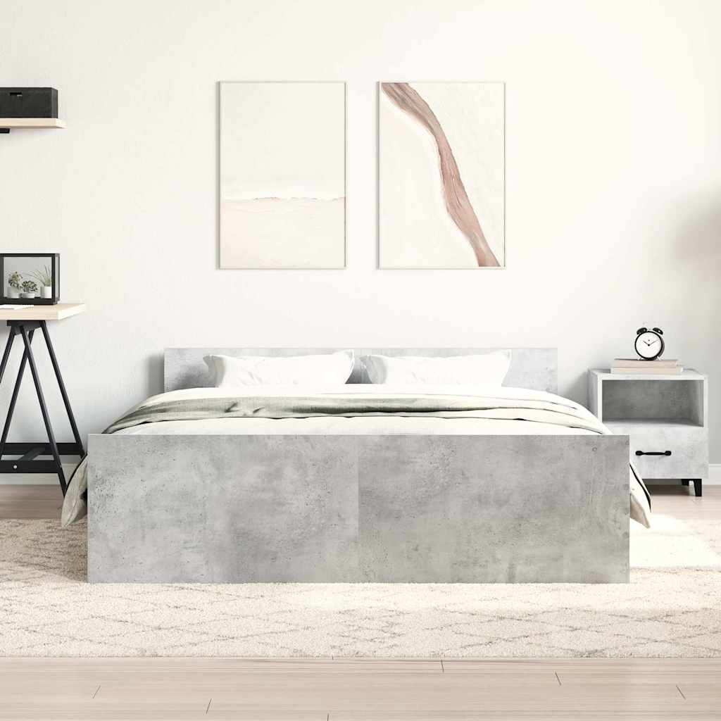 Bed Frame without Mattress Concrete Grey 140x200 cm