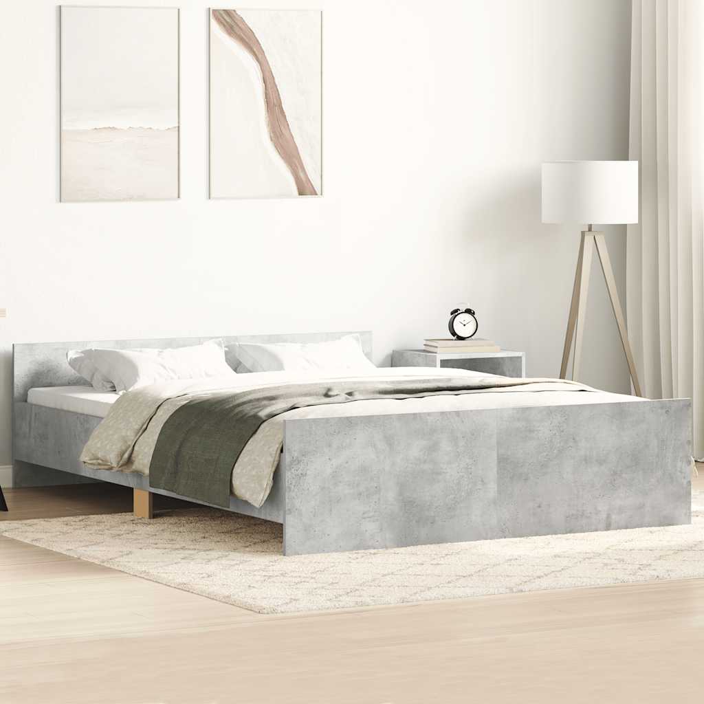 Bed Frame without Mattress Concrete Grey 140x200 cm