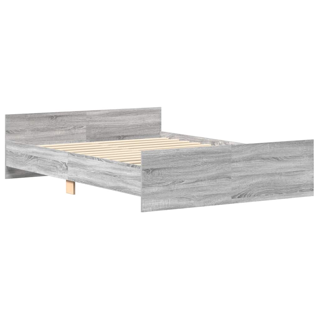 Bed Frame without Mattress Grey Sonoma 140x200 cm