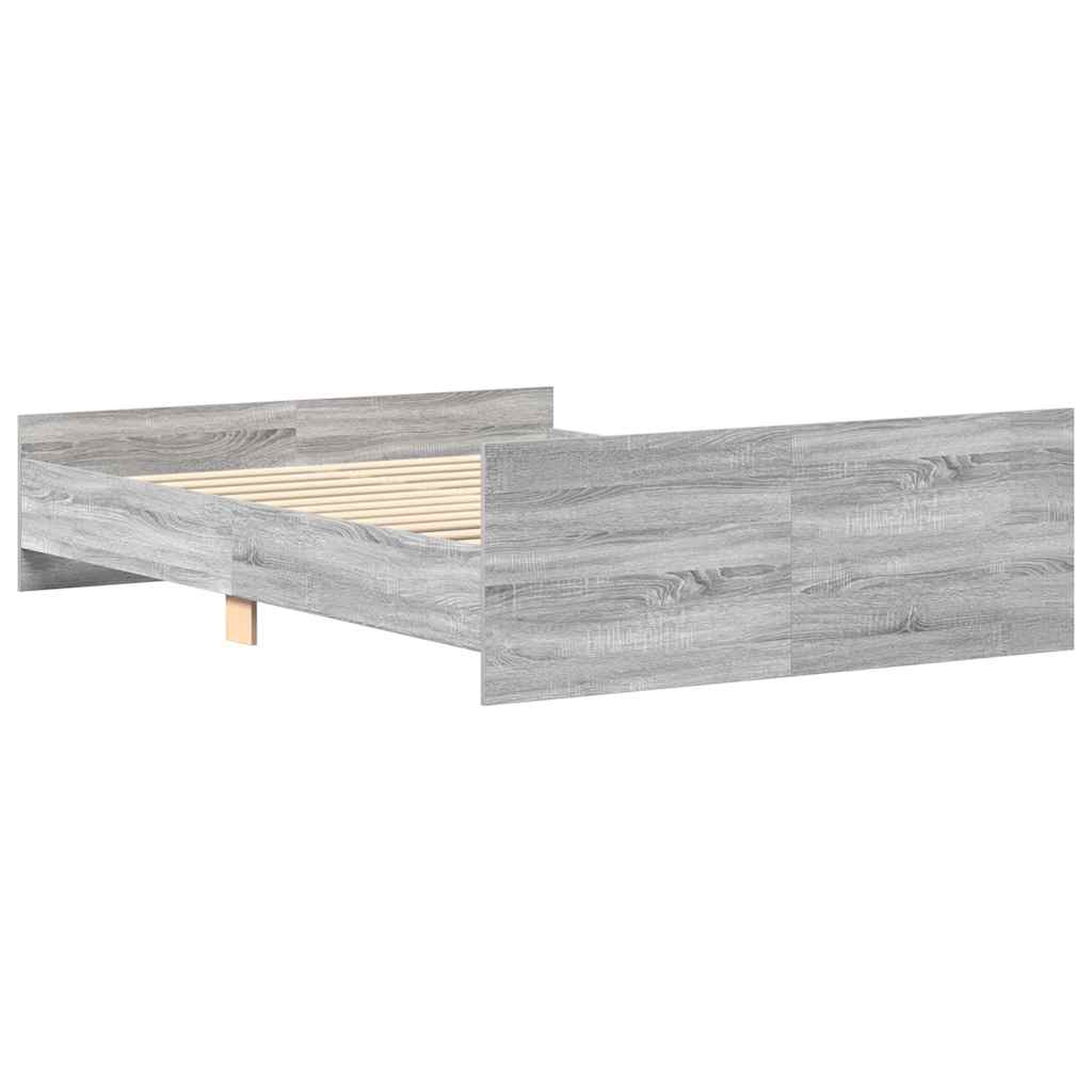 Bed Frame without Mattress Grey Sonoma 140x200 cm