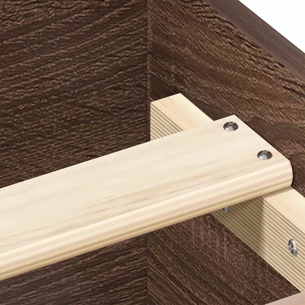 Bed Frame without Mattress Brown Oak 140x200 cm