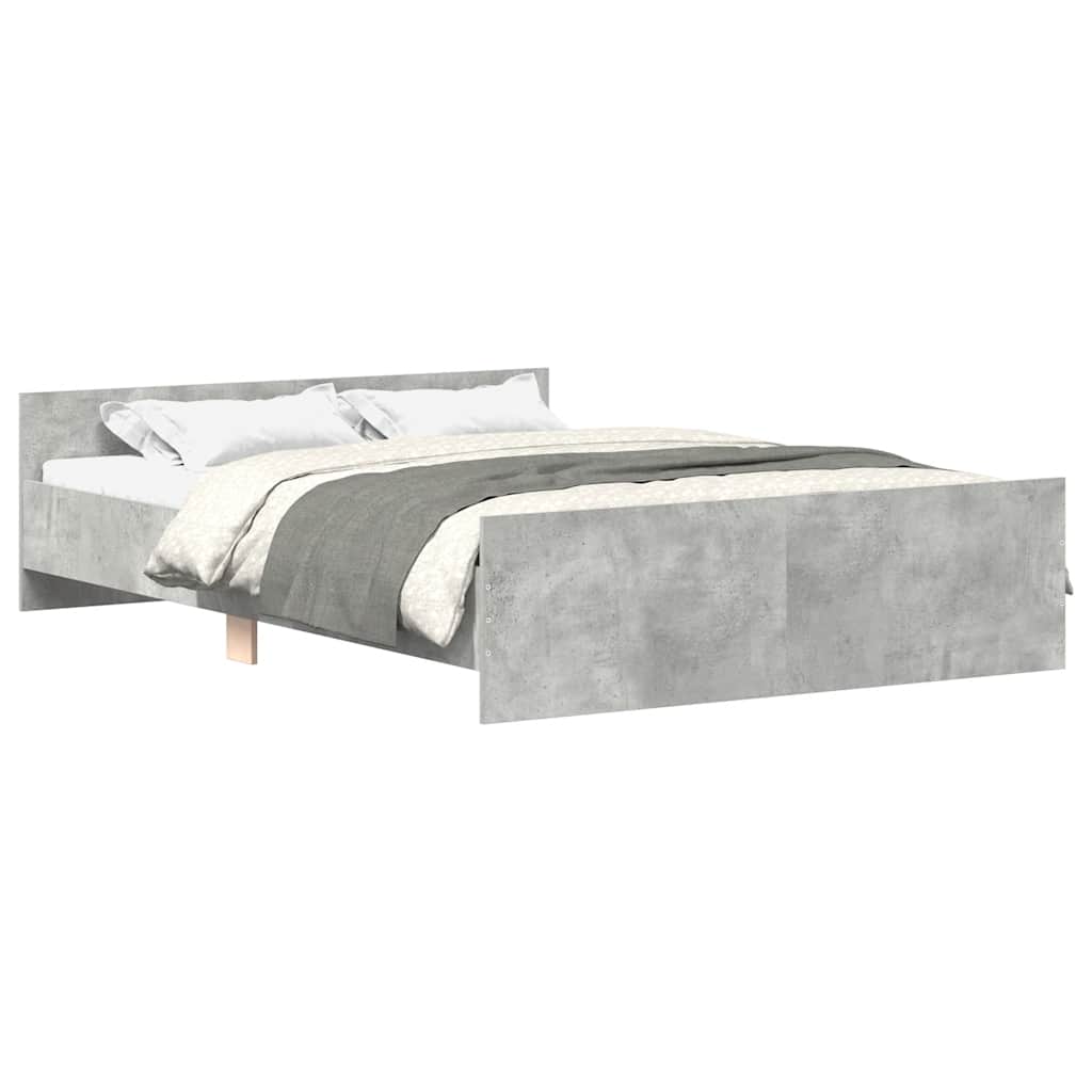 Bed Frame without Mattress Concrete Grey 150x200 cm King Size