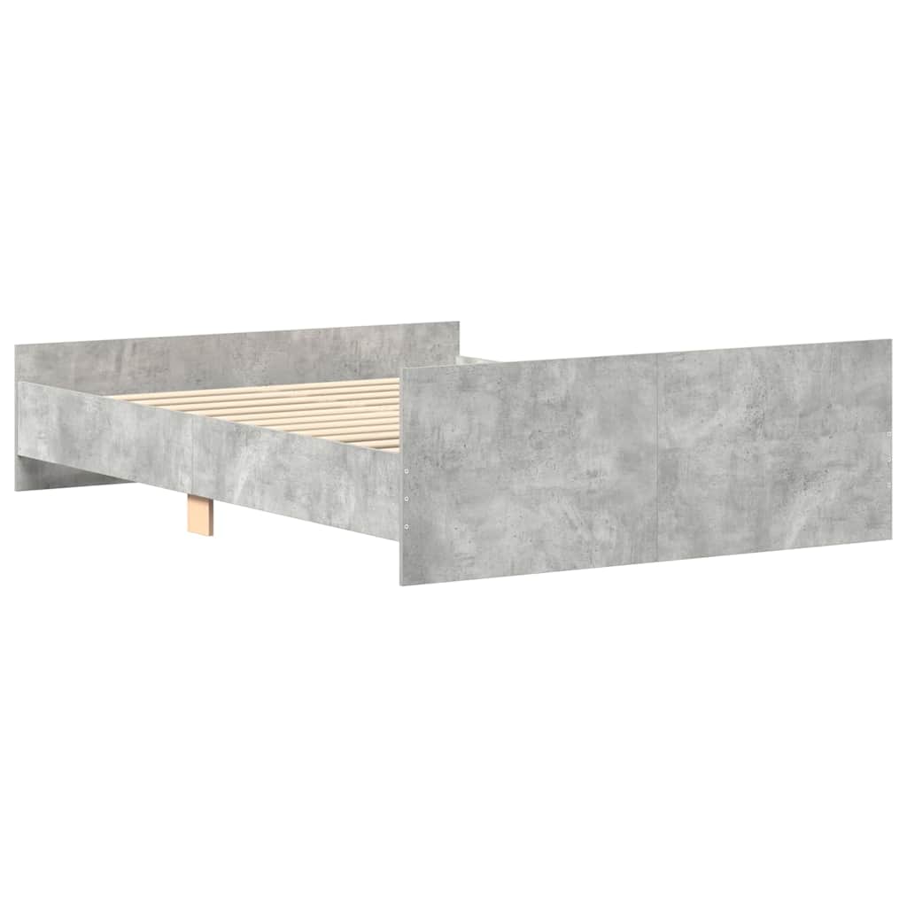 Bed Frame without Mattress Concrete Grey 150x200 cm King Size