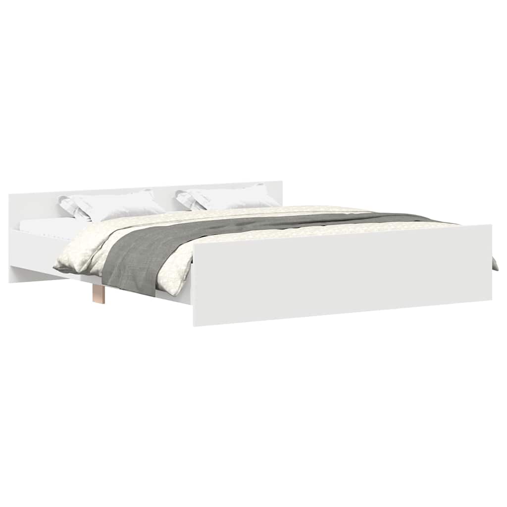 Bed Frame without Mattress White 160x200 cm