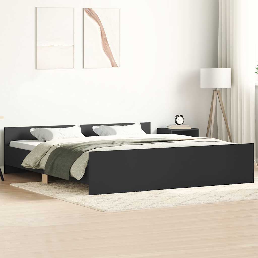 Bed Frame without Mattress Black 160x200 cm