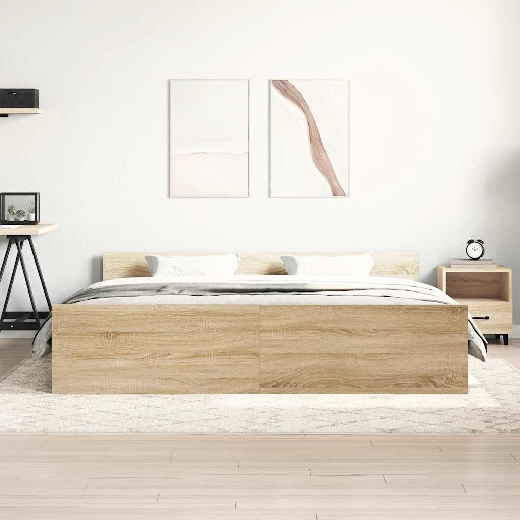 Bed Frame without Mattress Sonoma Oak 160x200 cm