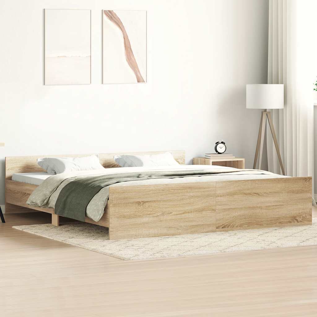 Bed Frame without Mattress Sonoma Oak 160x200 cm