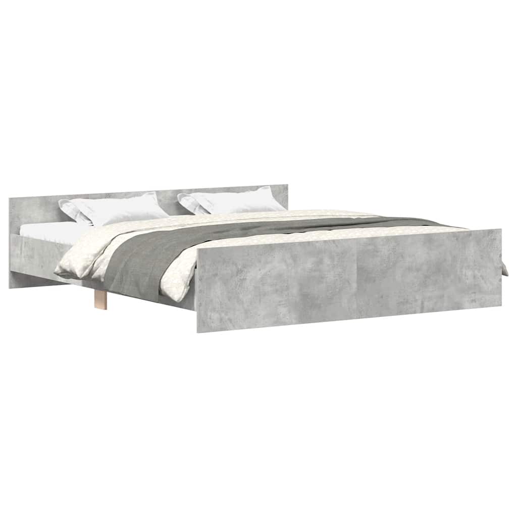 Bed Frame without Mattress Concrete Grey 160x200 cm