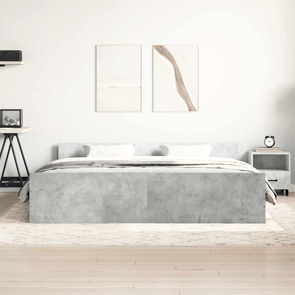 Bed Frame without Mattress Concrete Grey 160x200 cm