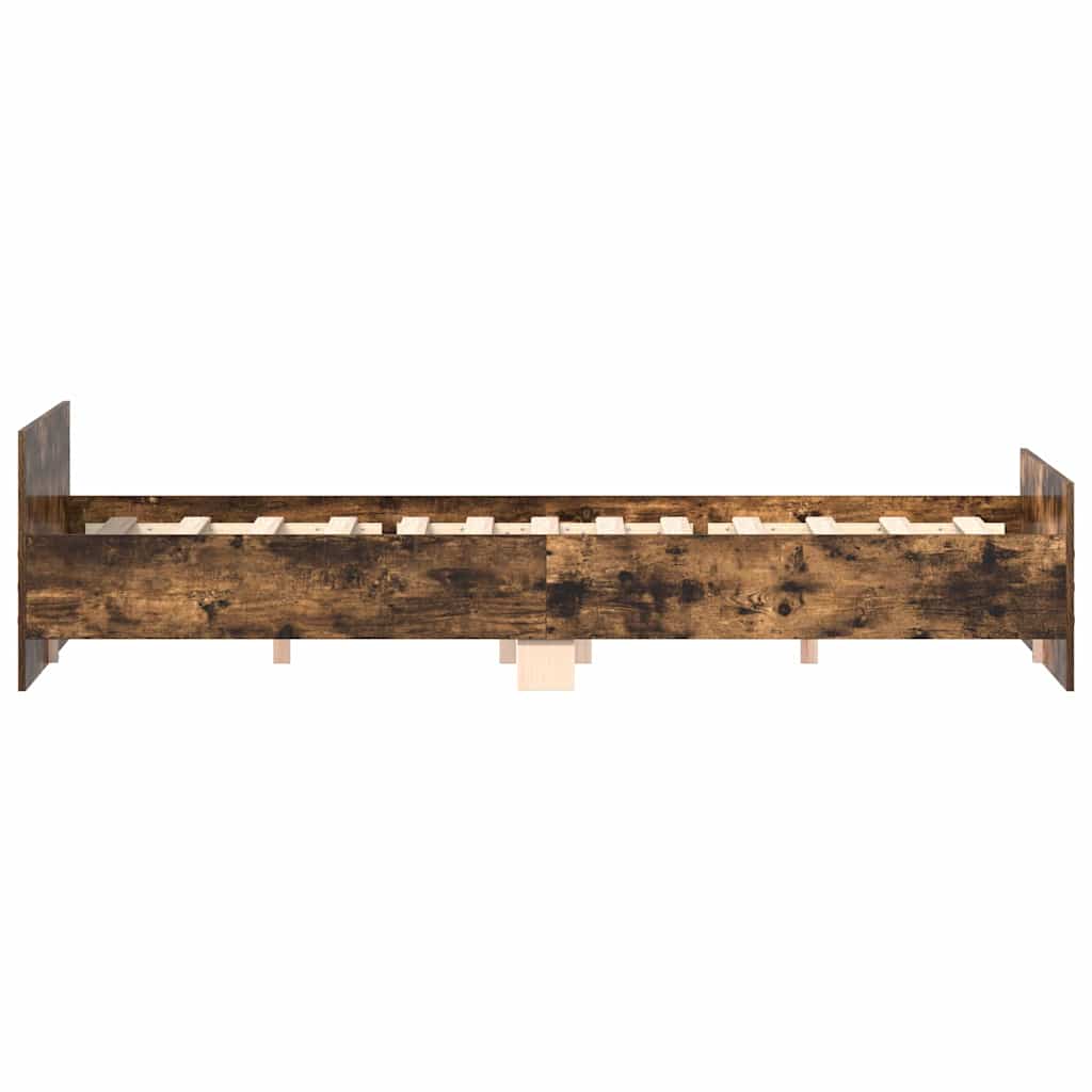 Bed Frame without Mattress Smoked Oak 160x200 cm