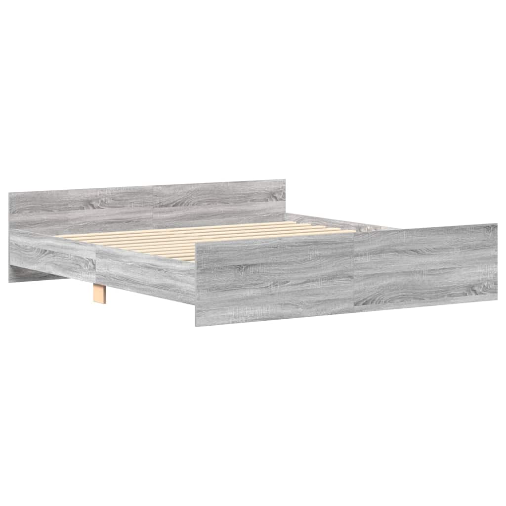 Bed Frame without Mattress Grey Sonoma 160x200 cm