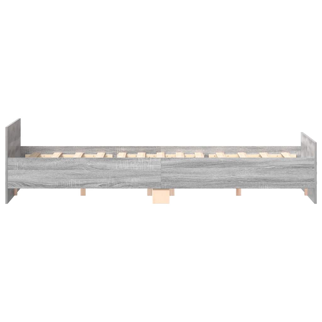 Bed Frame without Mattress Grey Sonoma 160x200 cm