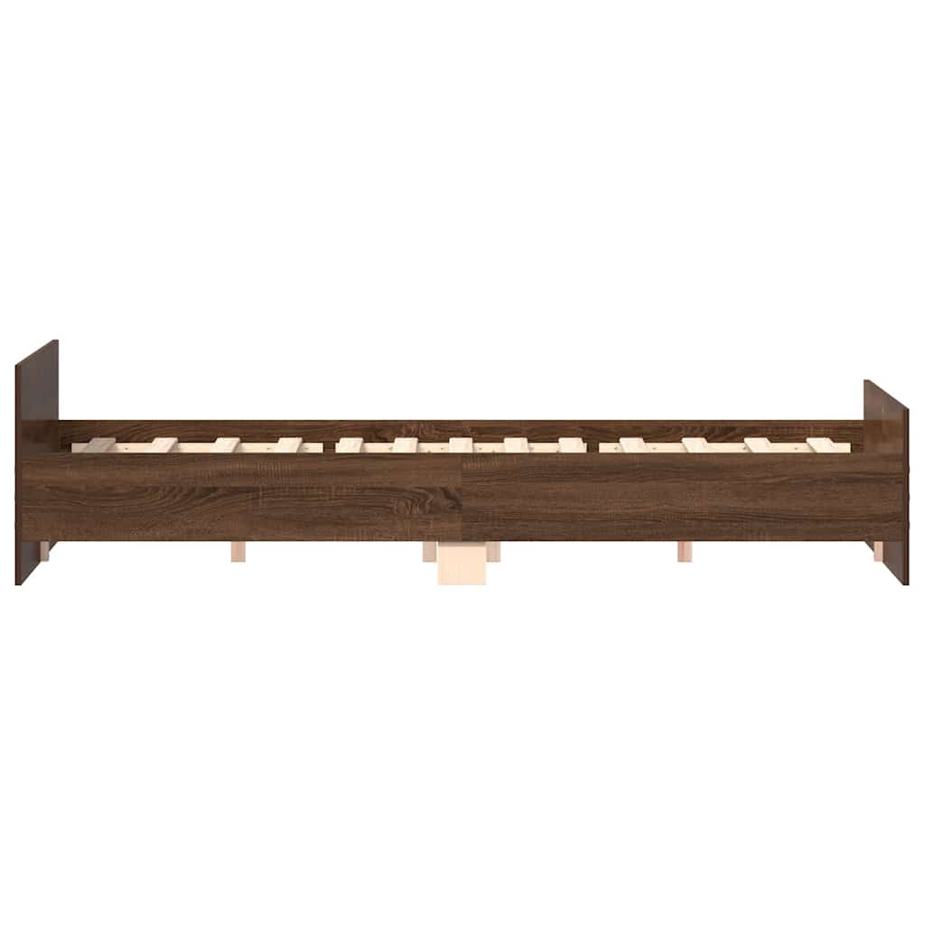 Bed Frame without Mattress Brown Oak 160x200 cm