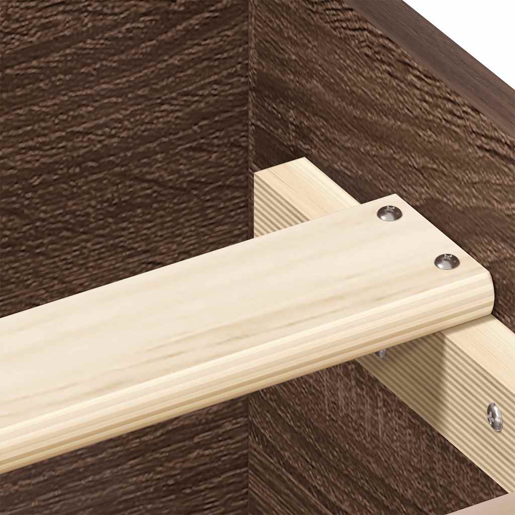 Bed Frame without Mattress Brown Oak 160x200 cm