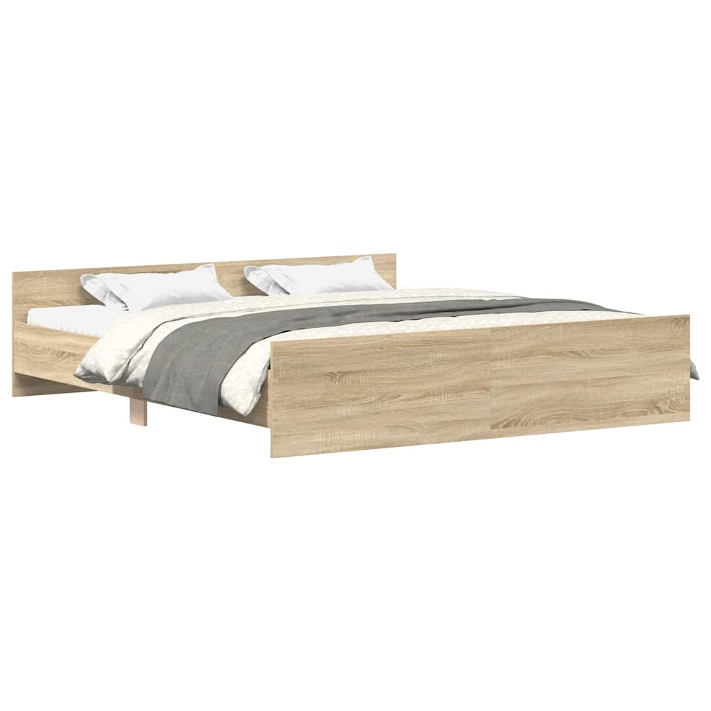 Bed Frame without Mattress Sonoma Oak 180x200 cm Super King