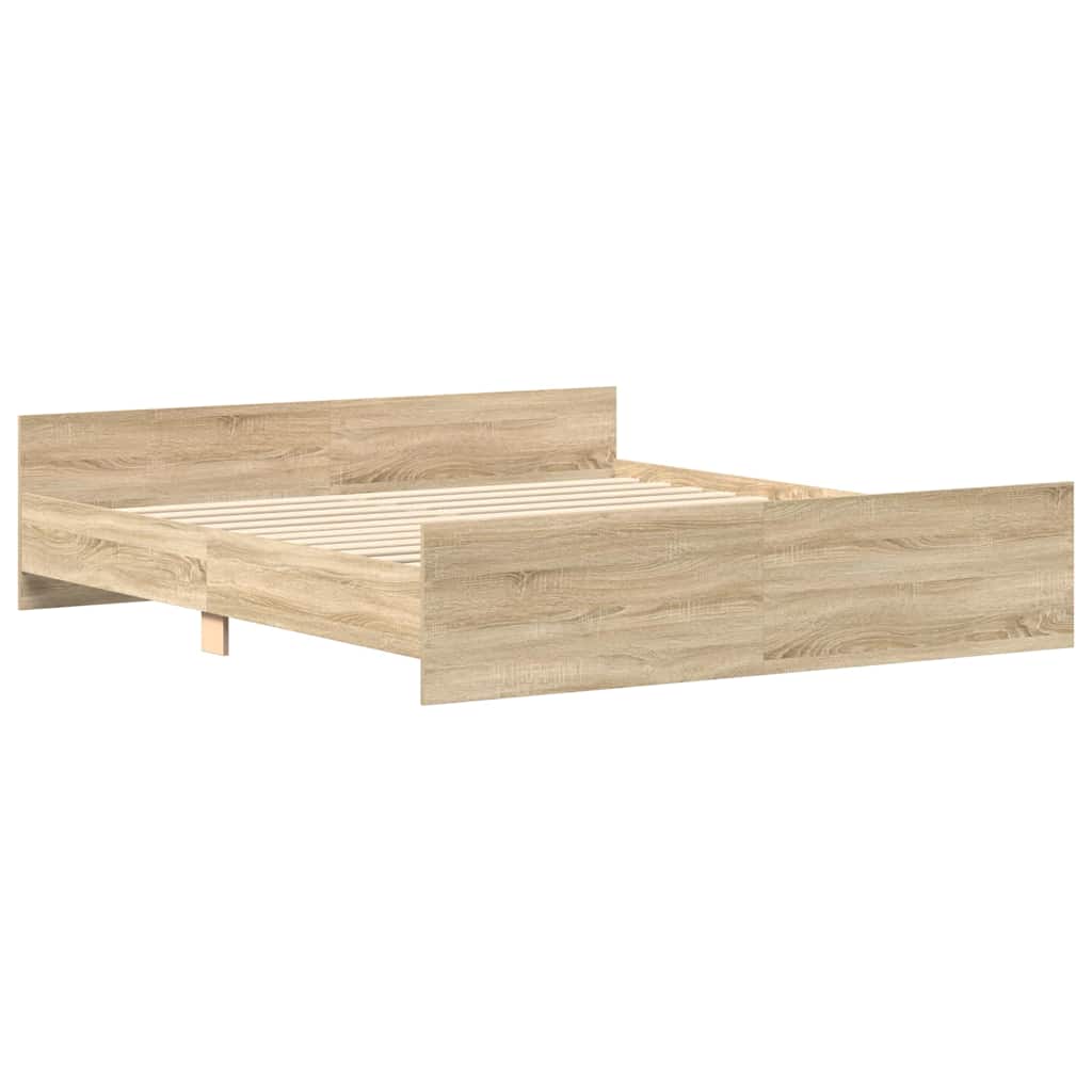 Bed Frame without Mattress Sonoma Oak 180x200 cm Super King