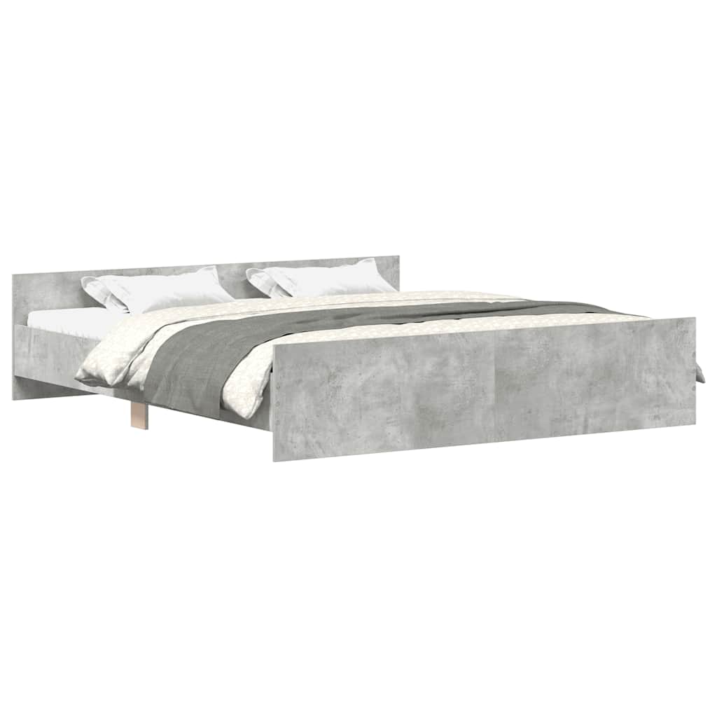 Bed Frame without Mattress Concrete Grey 180x200 cm Super King