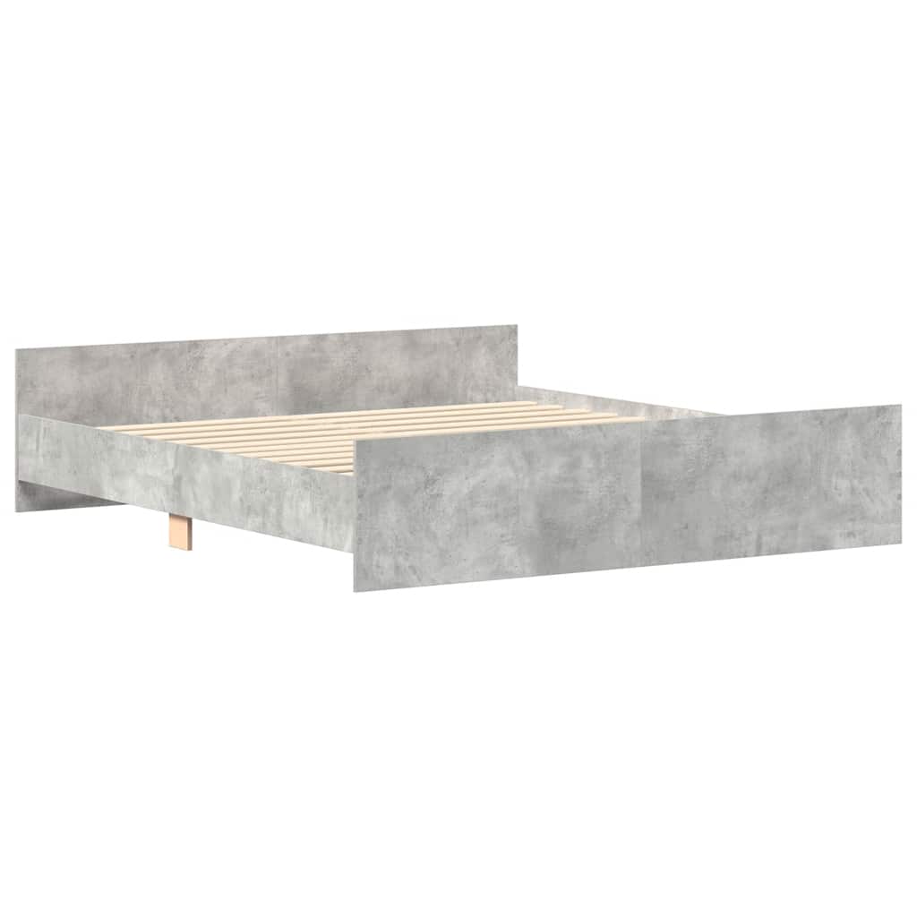 Bed Frame without Mattress Concrete Grey 180x200 cm Super King