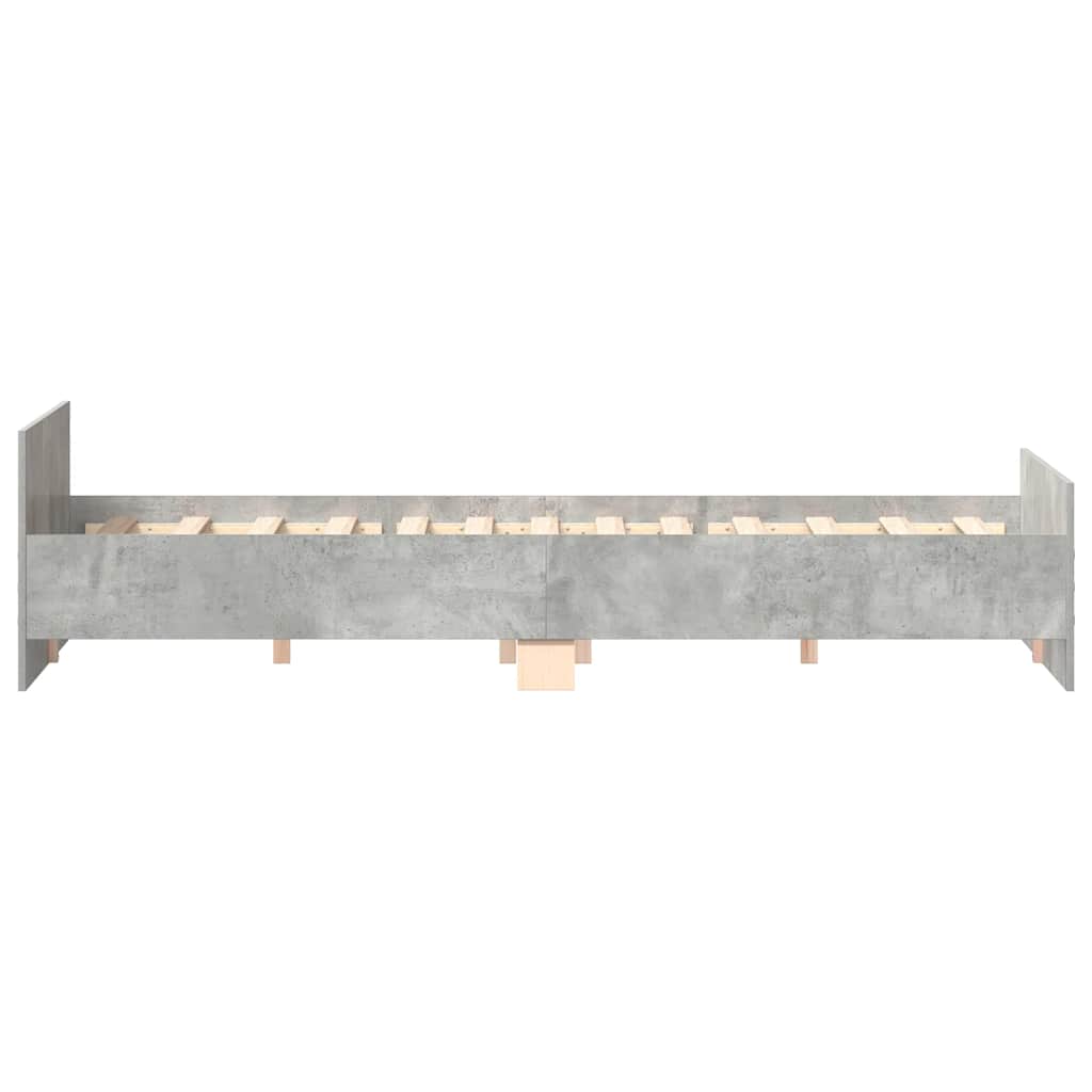 Bed Frame without Mattress Concrete Grey 180x200 cm Super King