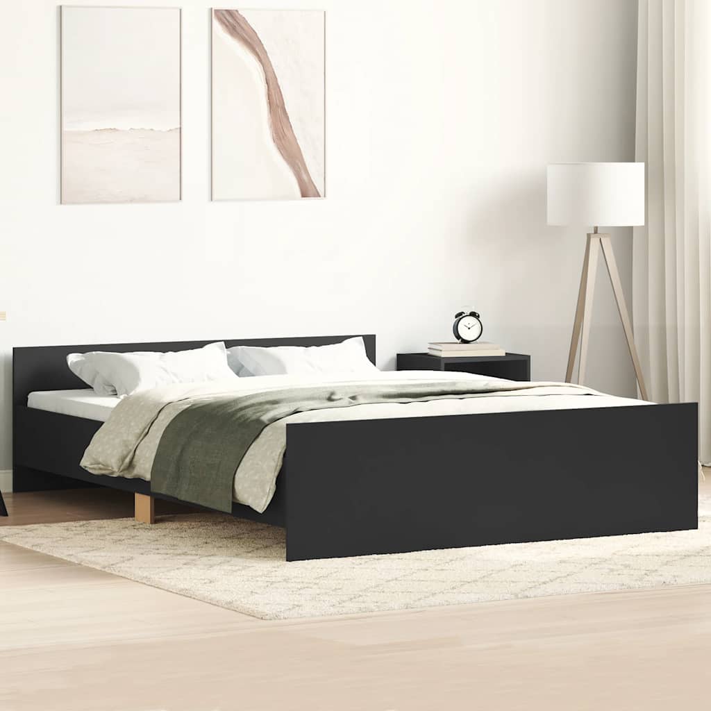 Bed Frame without Mattress Black 120x190 cm Small Double